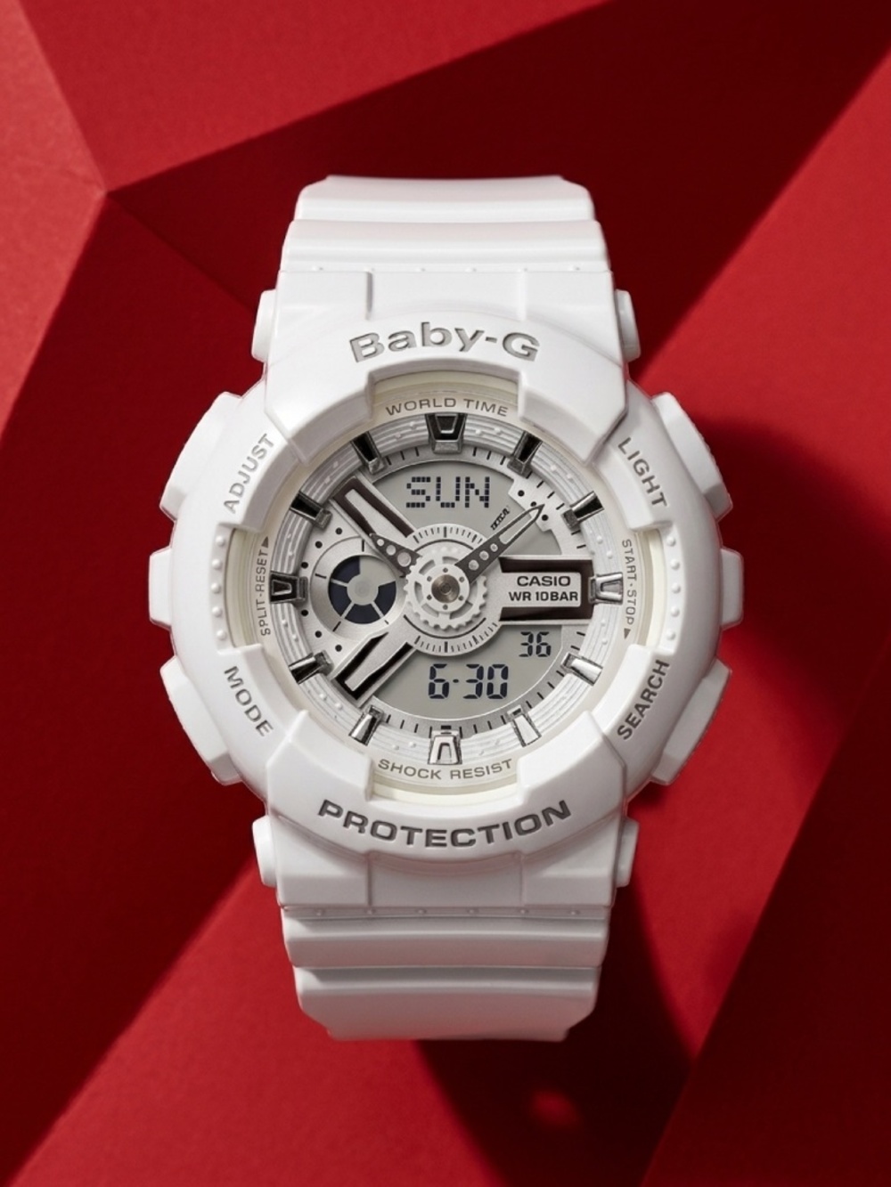 Casio Baby-G White Analog Digital World Time Shock Resistant Women's Watch